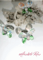 Пръстен пеперуда с кристали Butterfly Emerald